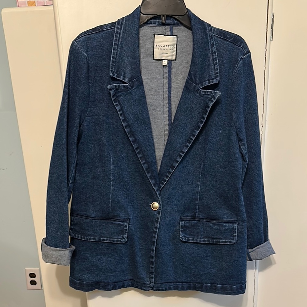 Bagatelle Collection Women's Blue Denim Blazer size large